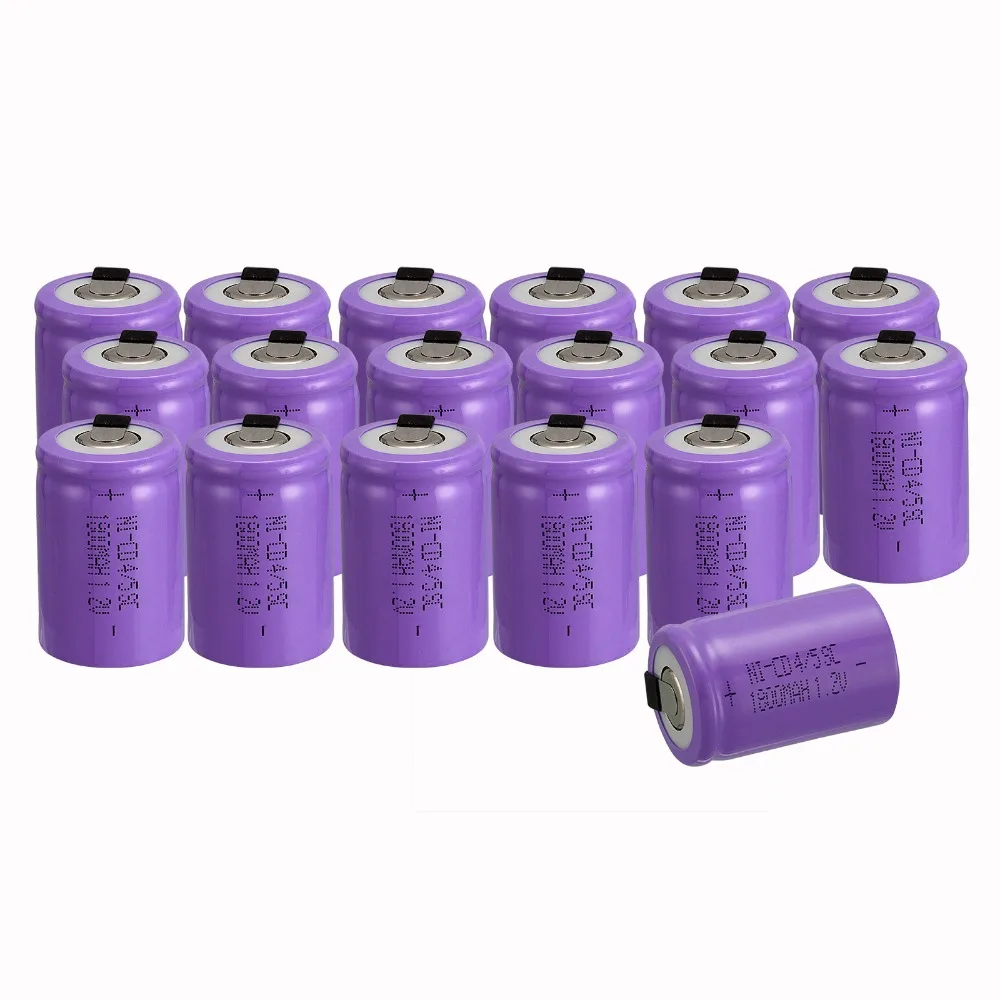 

New arrival Purple color 18 PCS 4/5 SubC 4/5 Sub C battery Rechargeable Battery Ni-Cd with Tab 1.2V 1800 mAh  3.3*2.2CM