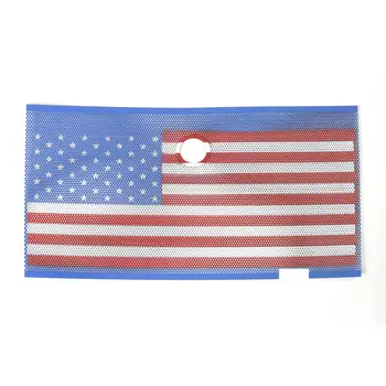 

Metal USA Flag Emblem Car Front Grille Guard Insert Lock Hole Anti Insect Bug Mesh Fit For Wrangler 2007+
