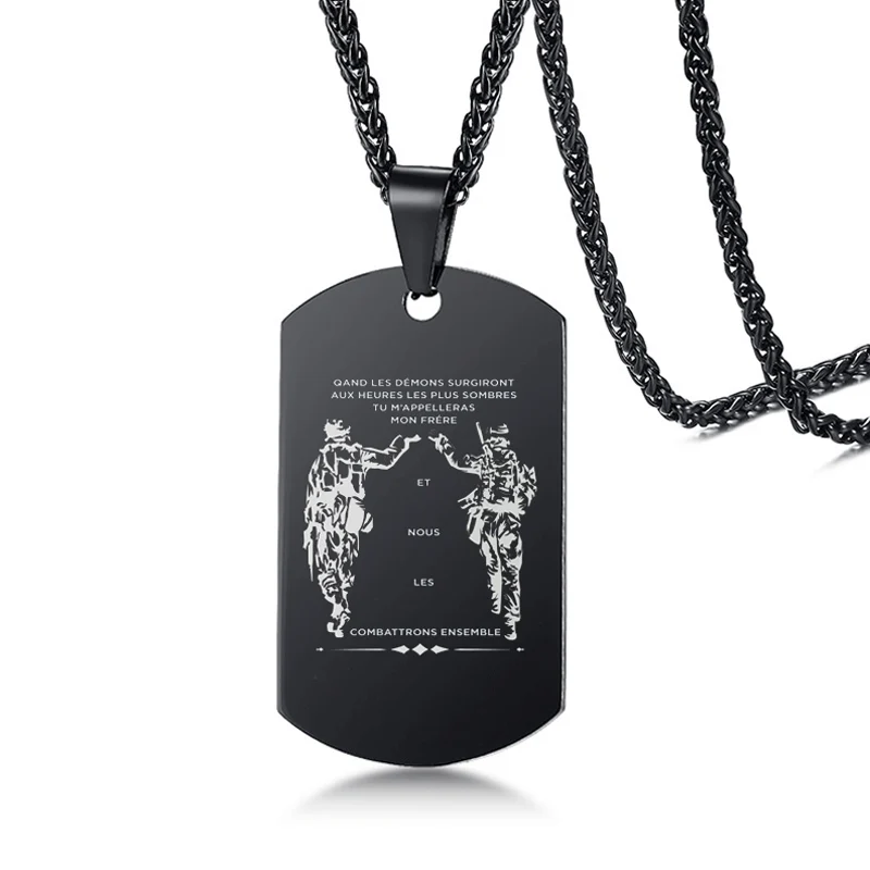 

Vnox Stainless Steel ID Tag Necklaces Pendant Engrave Customized Logo Family Brother Men Jewelry