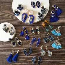 Ztech 32 дизайн синий кристалл/Кисточка/смолы Eearrings pendientes mujer moda Za новые большие массивные Оптовые аксессуары для ушей