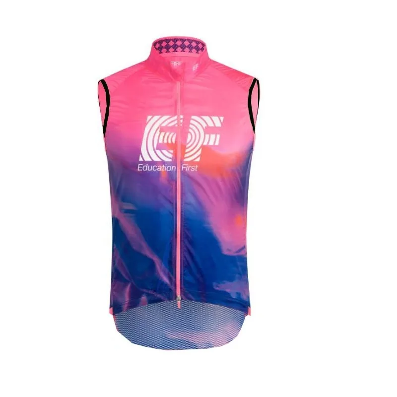 

2019 pro team EF pink windproof cycling vest 3 pockets breathable summer sleeveless MTB Ropa Ciclismo windstopper maillot gilet