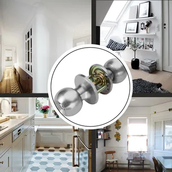 

New Durable High-grade Spherical Stainless Steel & Copper Material Door Handle Knob Latch Round Ball Entry Set Home Hardware