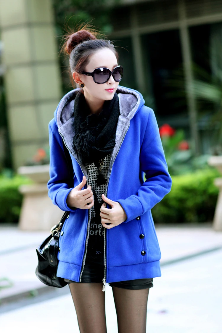 Женское модное осенне-зимнее плотное Спортивное хлопковое пальто, женская однотонная теплая куртка с капюшоном, верхняя одежда, Женская парка с подкладкой, пальто