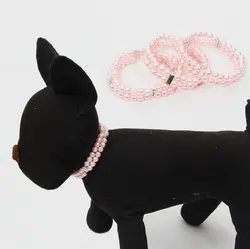 Модные собака девушка Pet ожерелье собака жемчуг животное ошейник Jewelry колье с подвеской Щенок собак и кошек ошейник для домашних животных