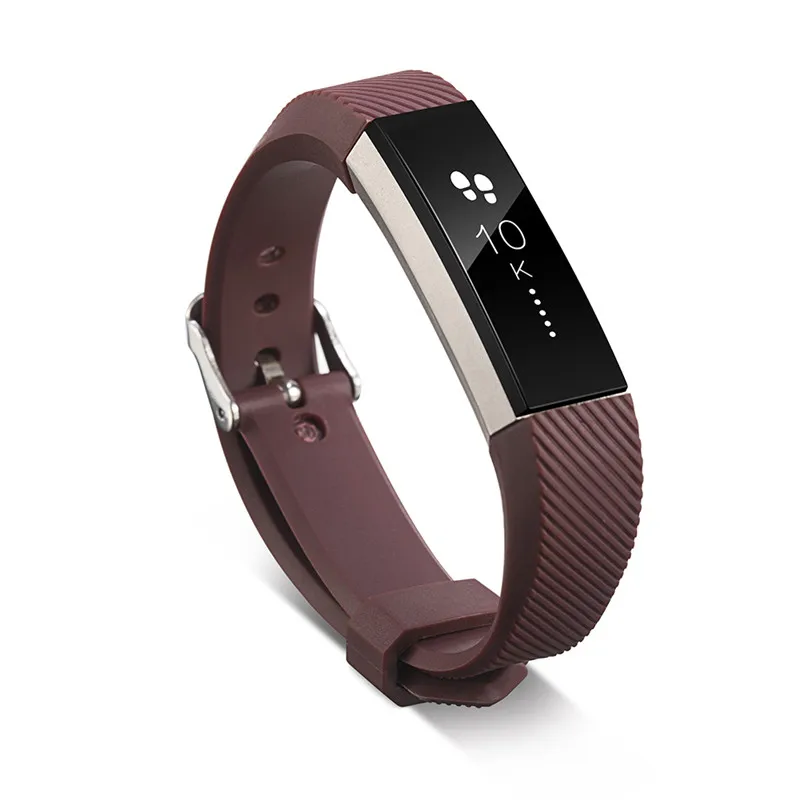 11 цветов HR Смарт Браслет часы силиконовый ремешок для часов Высокое качество замена запястье силиконовый ремешок Застежка Для Fitbit Alta - Цвет: Brown