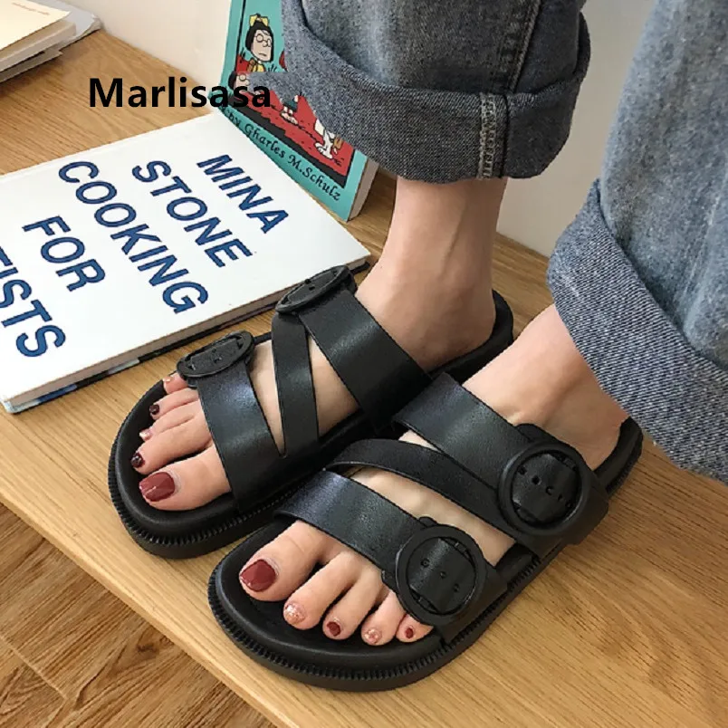 

Marlisasa Frauen Hausschuhe Women Classic Black Height Increased Spring Sandals Female Casual Sandals Lady Summer Sandals F5303