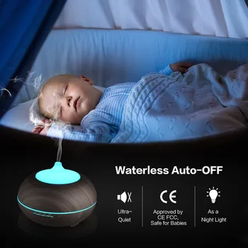 

Aroma Essential Oil Diffuser,OliveTech 300ml Ultrasonic Cool Mist Humidifier with Color LED Lights Changing For Home Baby Room
