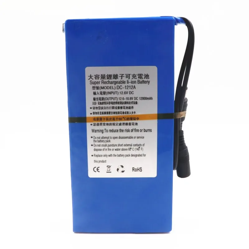 DC 1212A 12 V 12000mAh литий-ионная аккумуляторная батарея 12,6 v 1.2Ah AC зарядное устройство с индикатором зарядки+ зарядное устройство