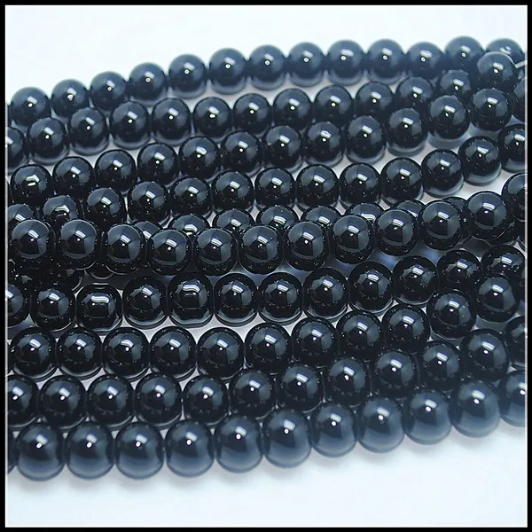 6mm 8mm 10mm BLACK Glass Pearl Beads size 4mm 12mm