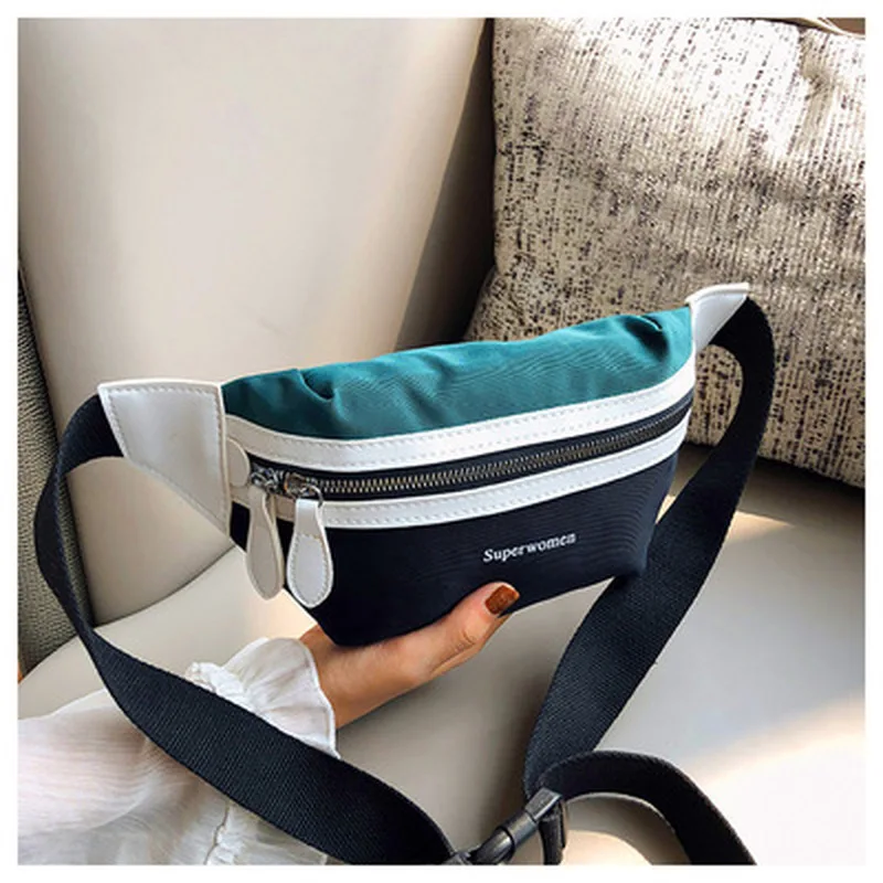 

Waist Bag Women 2019 New Canvas Leisure Panelled Fanny Pack For Girls Letter Bum Bag Packs fashion Chest Crossbody bag Belt