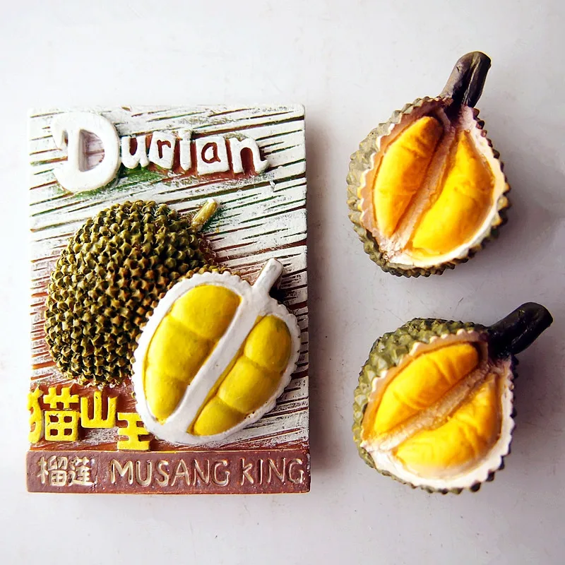 

Handmade Painted Thailand Durian 3D Resin Fridge Magnets Tourism Souvenirs Refrigerator Magnetic Stickers Gift