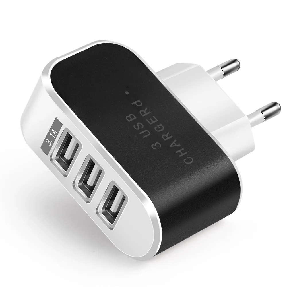 

3 Port USB Charger Universal LED Light Fast Charging For Phone Adapter For Samsung Xiaomi Huawei Tablet Mobile Phone Charger