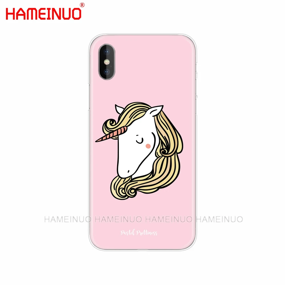 HAMEINUO Радужный Единорог Чехол для мобильного телефона iphone X 8 7 6 4 4S 5 5S SE 5c 6s plus - Цвет: 80804