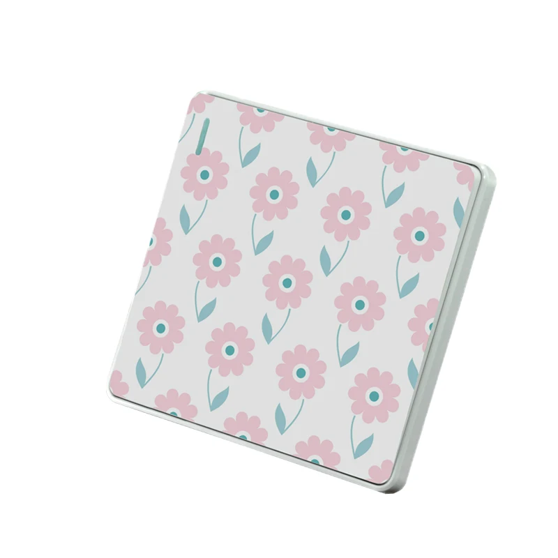 

New style Luxury Wall Home Switch Panel Light Switch Blue Pink Flowers Push Button Switch 110-250V 10A