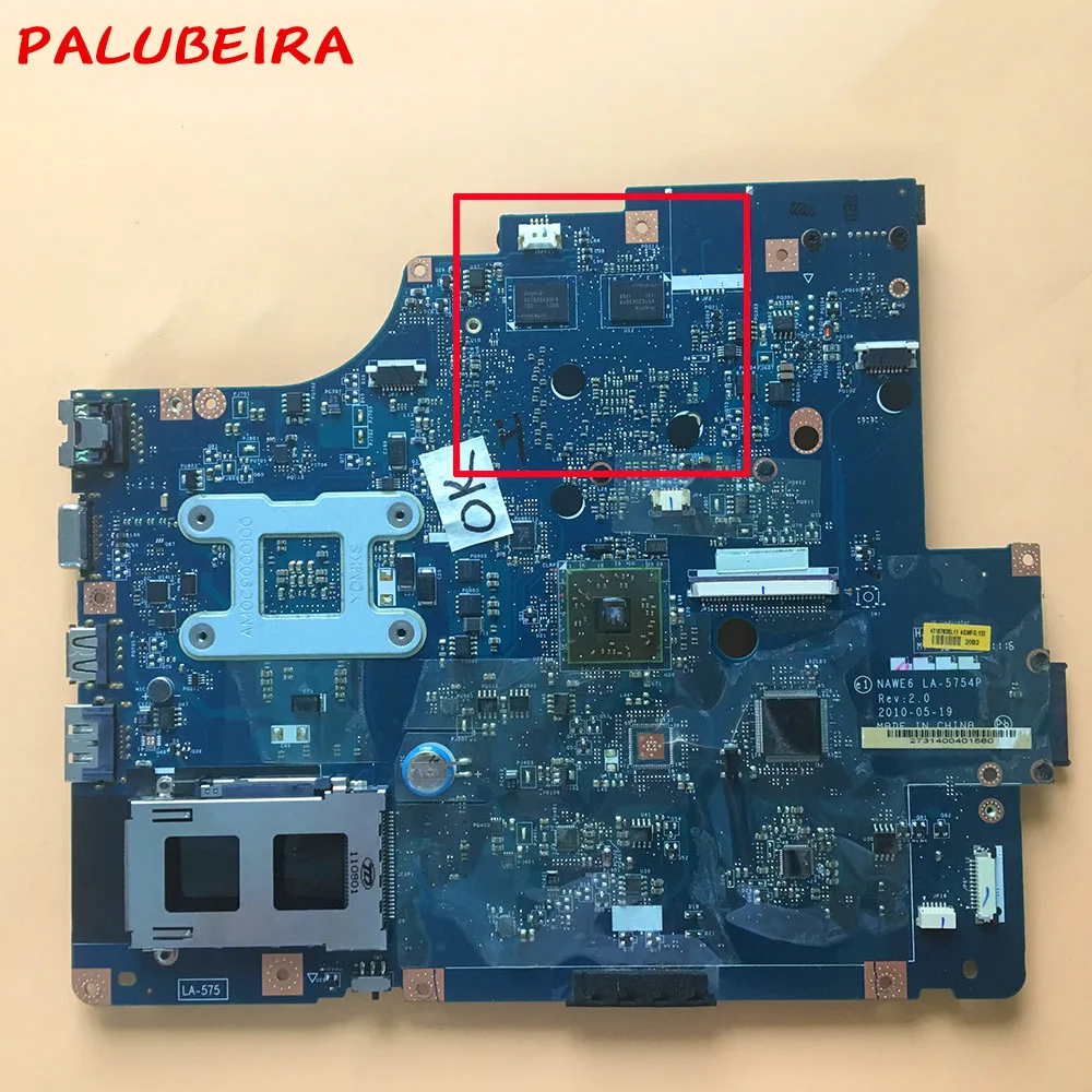 PALUBEIRA для Lenovo G565 Z565 Материнская плата ноутбука LA-5754P DDR3 основная с HD interfact