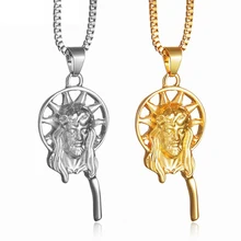 Украшение подвески в виде головы Иисуса Христа, портрет в стиле хип-хоп, авто зеркало заднего вида, аксессуар, подвесное ожерелье, украшение, мода