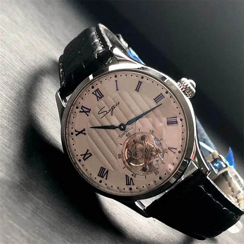 Лидирующий бренд, мужские часы tourbillon, роскошные, из натуральной крокодиловой кожи, 50 м, водонепроницаемые, повседневные, мужские, механические наручные часы, деловые