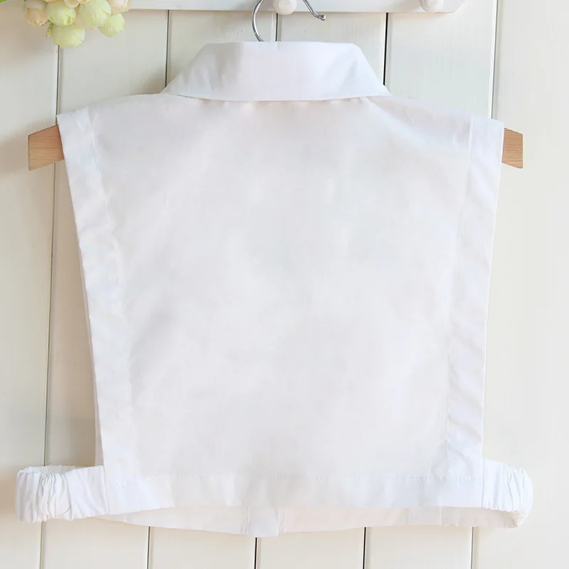 New Pure Cotton Fake Collar Shirt Female Professional Square False Collar Tip White Shirt Wholesale
