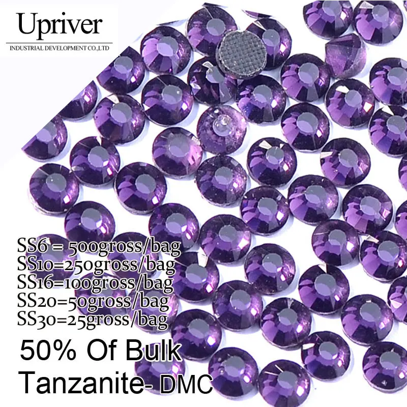

Bulk Packing Shiny Stones Flatback Best Quality SS6 SS10 SS16 SS20 SS30 Tanzanite Hotfix Rhinestones