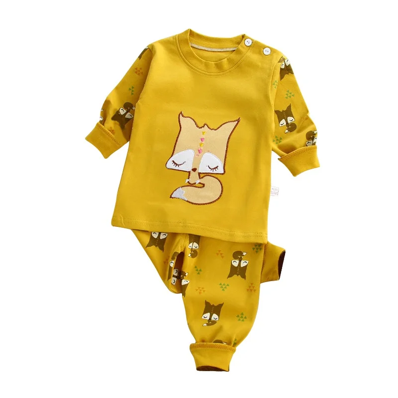 Детский пижамный комплект с длинными рукавами; милые домашние пижамы; детская одежда; комплект нижнего белья с рисунком; QIUYI; Комплект для мальчиков и девочек; Лидер продаж - Цвет: J