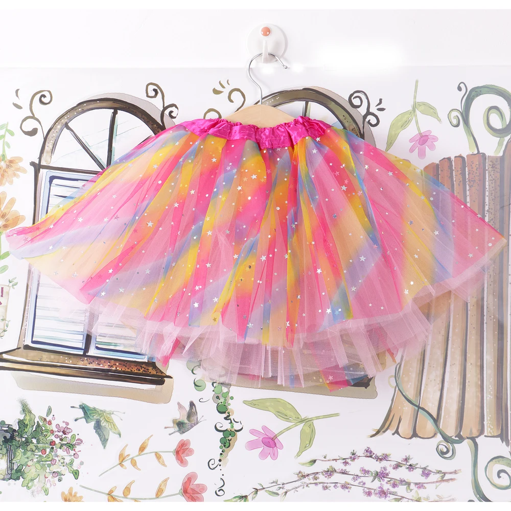 Baby Girl Clothes Kid Skirts Toddler Pettiskirt Rainbow Color Sequin
