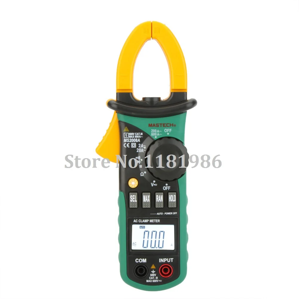 Pinça de Corrente do Medidor Mastech Counts Mini Digital ac Multímetro Multimetro Amperímetro Voltímetro Ohmímetro w – Lcd Backlight Ms2008a 1999