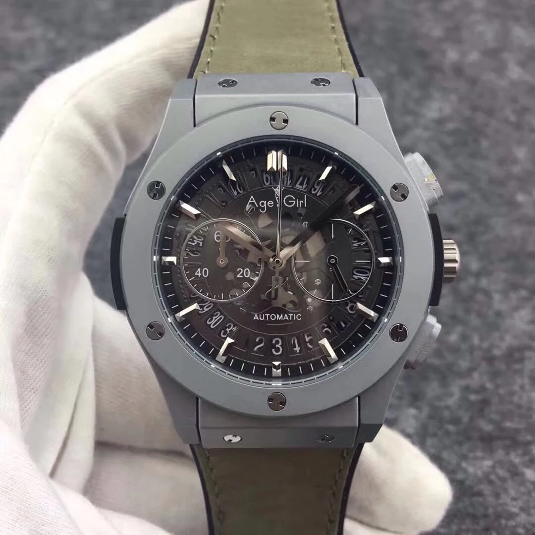 

Luxury Brand New Men StopWatch Quartz Chronograph Watch Silver Stainless Steel Black Leather Blue Rubber Unico Date Watches AAA+