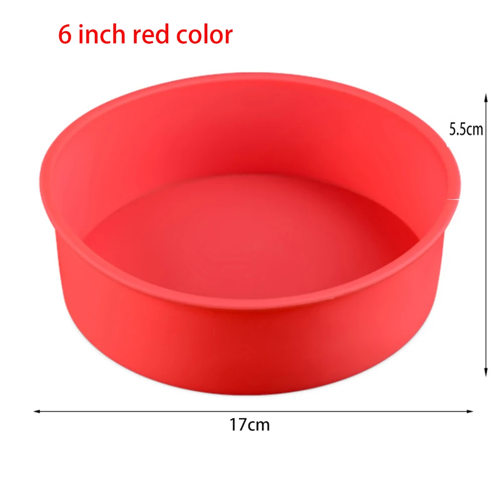 6 inch red 1 шт силиконовые формы 6 дюймов формы для выпечки формы для украшения торта инструменты круглые кухонные для Мусса торты формы для выпечки - Цвет: 6 inch red