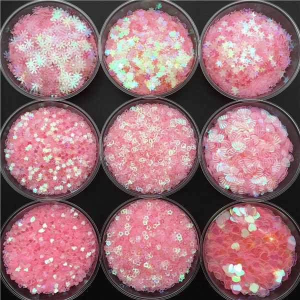20 г 3-8 мм прозрачный розовый ПВХ свободные блестки для ногтей маникюр/Шитье/свадебные конфетти украшения