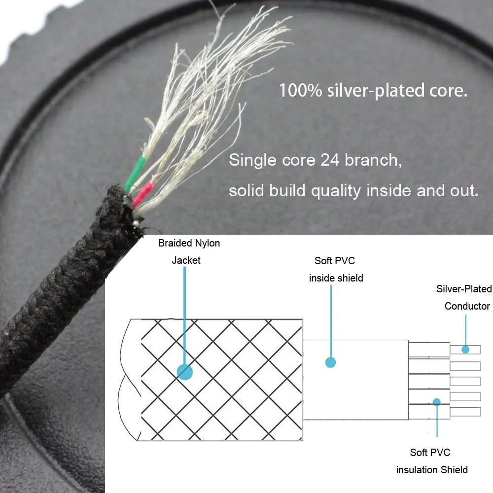 POYATU Headphone Cable For Shure SRH440 SRH940 Aux Cable With Mic For Shure SRH840 SRH750 SRH940 Headphone Cable For PC PYT-163 (7)