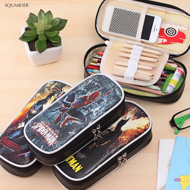 

Creative The Avengers Alliance Superhero Pen Box Film School Office Stationery Case Capacity Pencil Boy Gifttrousse Scolaire