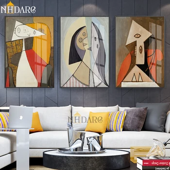 

NHDARC Canvas Print Painting Art Picasso Abstract Style Posters and Prints Classic Home Decoration Wall Pictures for Living Room