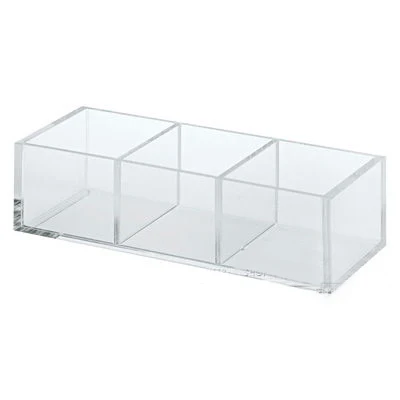 Clear Luxury 3 Grids Acrylic Cosmetic Organizer Display Lucite Jewelry Storage Box For Women Gifts