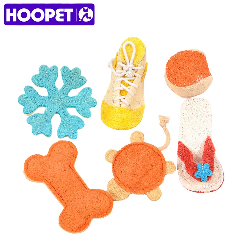 

HOOPET Pet Toy Carrot Tennis Ball Shoes Bone Turtle Shaped Loofah Sponge Dog Cat Chew Toy