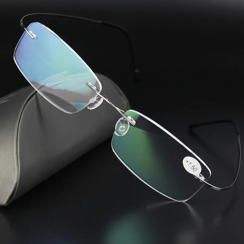 

VCKA Brand Titanium frame super light Rimless Ultra Light Reading Glasses +1 +1.5 +2 +2.5 +3 +3.5