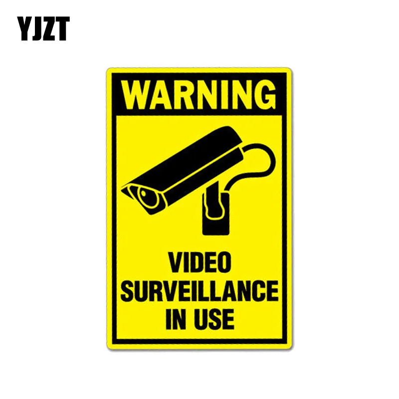 

YJZT 7.8CM*12CM Warning Car Sticker Video Surveillance In Use Decal PVC 12-1027
