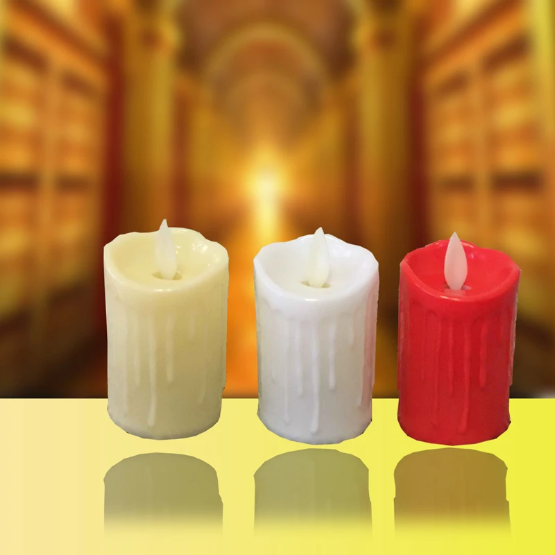 1 шт., имитирующая желтая Мерцающая свеча, яркий беспламенный светодиодный светильник, электрические свечи для украшения рождества, свадьбы