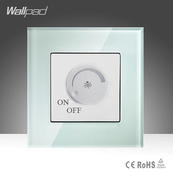 

Voice Regulation Switch Wallpad White Tempered Glass 500W Rotary Voice Tuning Speed Regulate Wall Switch 220V Free Shipping