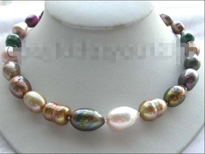 

FREE SHIPPING>>>@@ > 18" Genuine Natural 20mm Multicolor Pearl Necklace!^^^@^Noble style Natural Fine jewe &