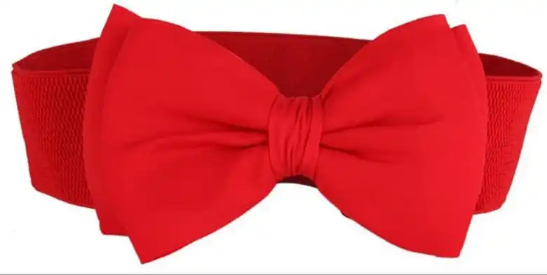 red bow belt