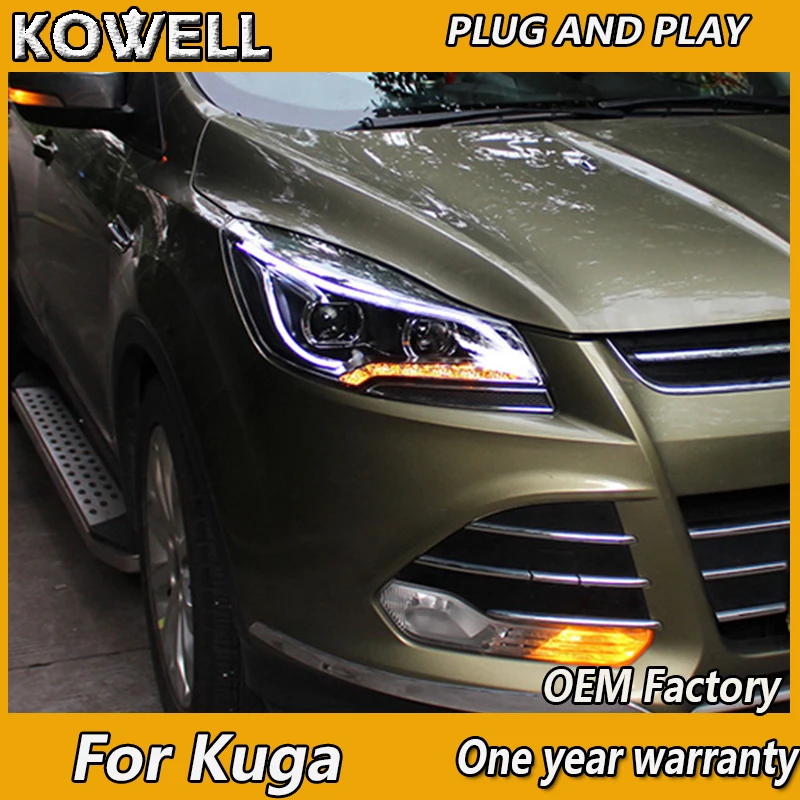 Автостайлинг KOWELL для фар Kuga 2013 2014 2015 светодиодные фары DRL биксеноновые линзы