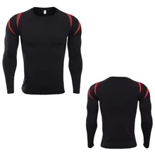 Спортивная одежда Фитнес Для мужчин Баскетбол Running Футболка быстро сухой дышащий Обучение черный спортивный с длинными рукавами футболка