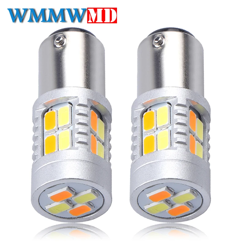 2x High Power 28SMD 1157 BAY15D P21/5W Dual-Color Switchback LED Bulbs For Turn Signal Light Brake Dual Colors | Автомобили и