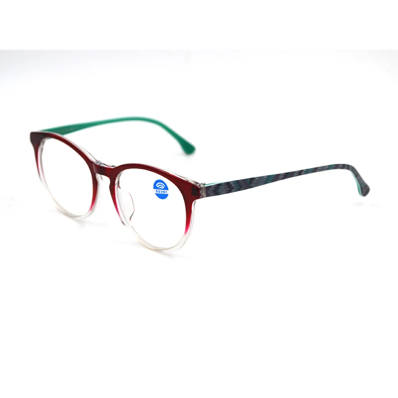 

Women Blue Light Blocking Glasses Anti Blur ray Computer Gaming Eyeglasses Wine Red Gradient Transparent Frame Spectacles L3