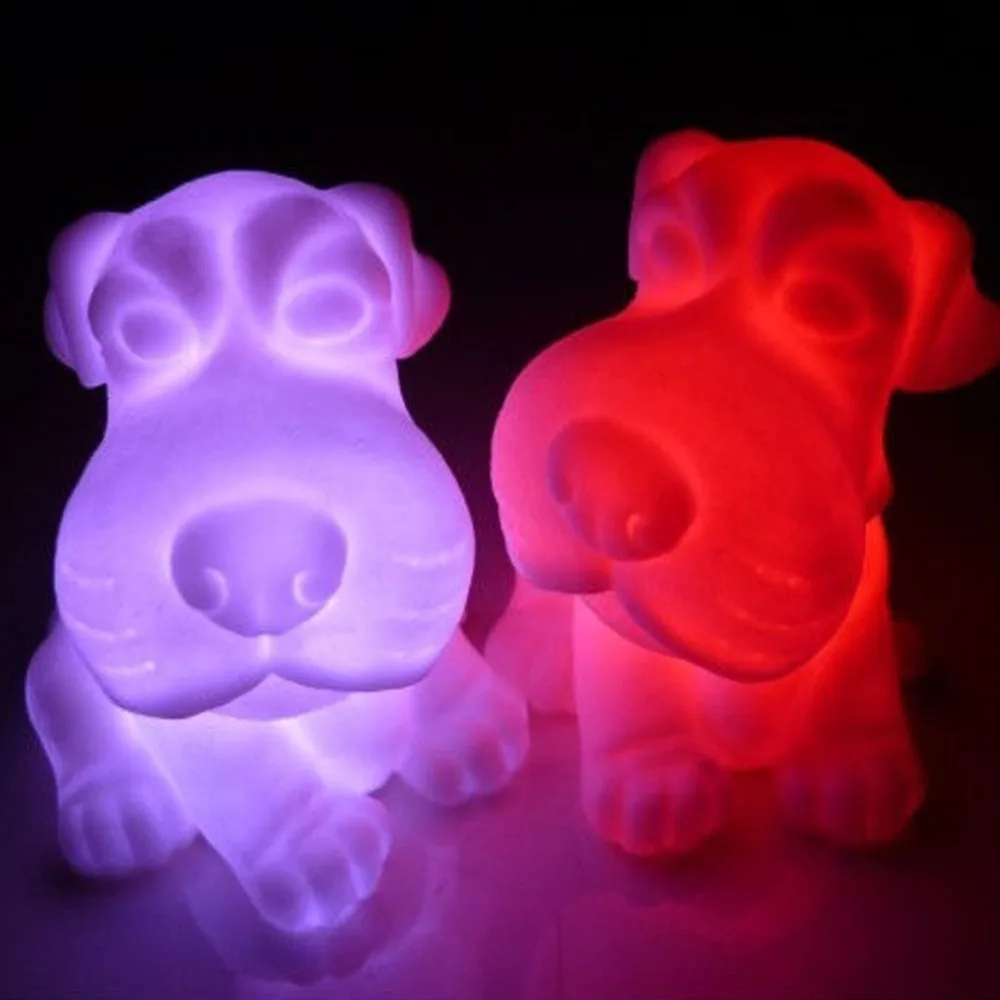 

Colorful Christmas Wedding Lamp LED 7 Color Changing Dog Night Sleep Light A2 BS