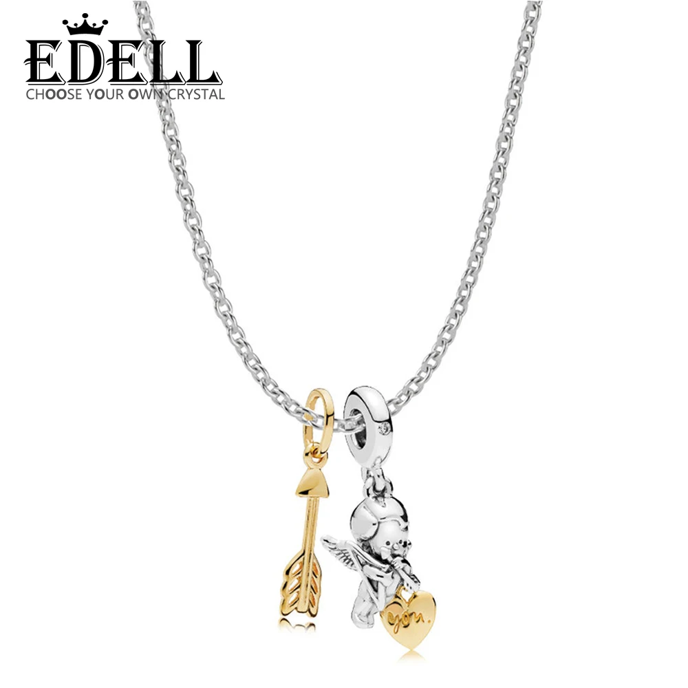 

EDELL 100% 925 Sterling Silver RAU0564 Shine Cupid Strikes Necklace Set 2019 New Valentine's Day Gifts High Quality Jewelry