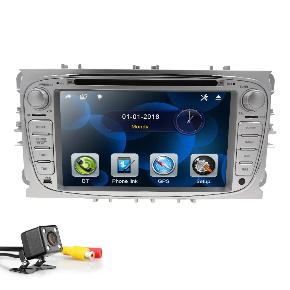 

Hizpo 2Din 7 Inch Car DVD for FORD FOCUS 2 MONDEO S-MAX 2008-2012 With Radio GPS RDS BT 1080P ford car dvd focus mp3/4 Free Maps