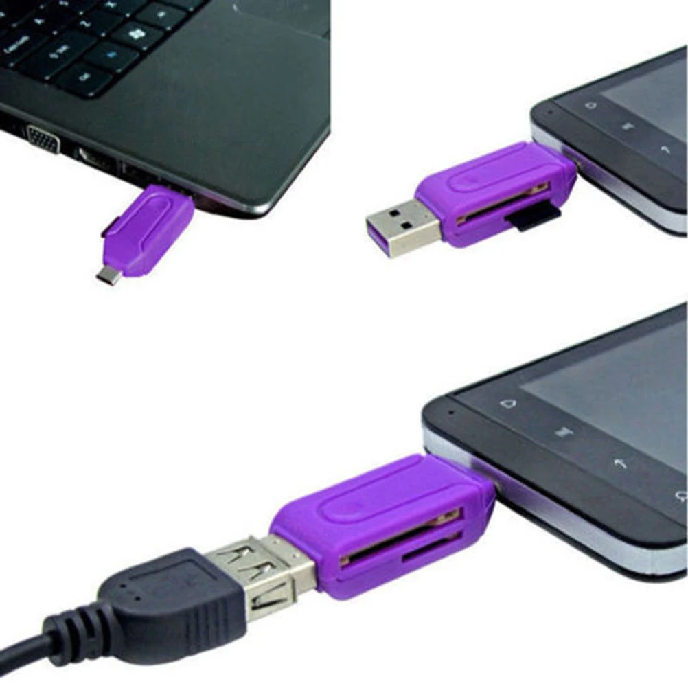 Micro USB OTG кардридер Универсальный USB TF/SD кардридер телефон удлинитель-переходник Micro SD карта адаптер для Android PC 2в1