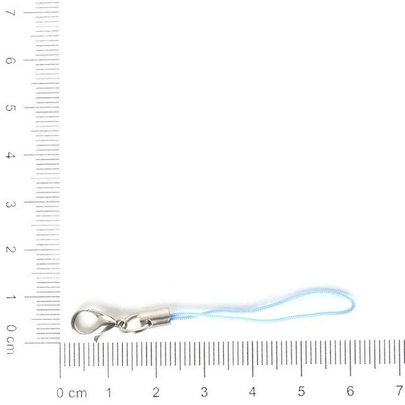100 шт цветные шнурки для сотового телефона, шнуры для мобильного телефона, шнуры для мобильного телефона, шнуры для ключей с застежкой-омаром, шнуры для ювелирных изделий - Цвет: Sky Blue