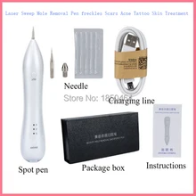 Портативная лазерная ручка для удаления пятен, машина для удаления веснушек+ 5 игл